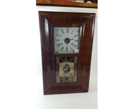 A LATE 19TH CENTURY AMERICAN MAHOGANY OGEE SHELF CLOCK, internal Arthur Downing, Manningtree, Essex advertising paper, enclos