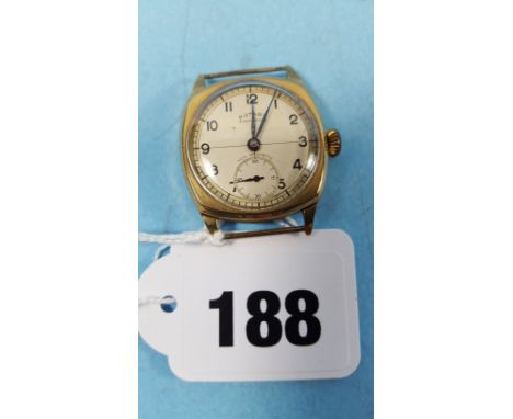 A GENTS 9CT GOLD ROTARY "SUPERSPORTS" WRIST WATCH, circular silvered dial with subsidiary seconds, case weight 7.5 grams.   