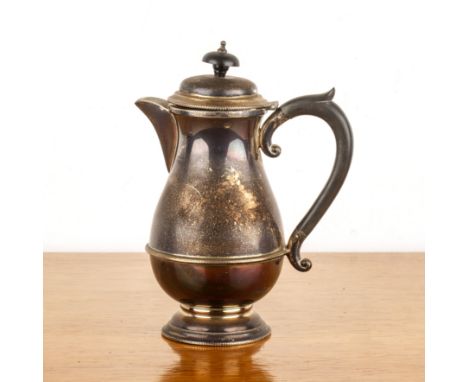 Queen Elizabeth II silver coffee pot with ebonised handle and finial, bearing marks for Henry Clifford Davis, Birmingham, 21c