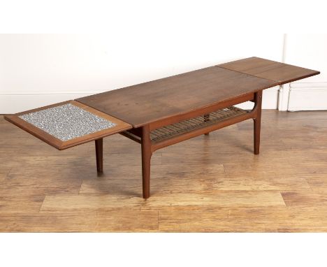 Trioh Mobler of Denmark teak, metamorphic extending coffee table, marked to the underside, 104.5cm wide when unextended, 183c