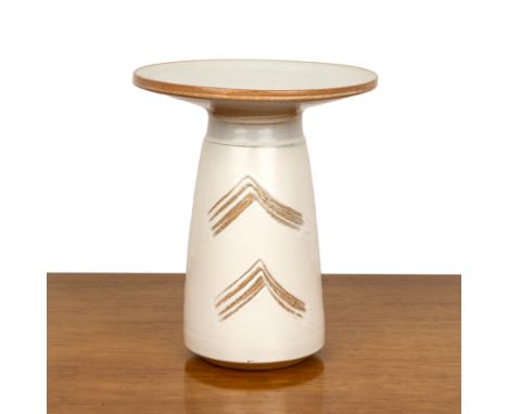 Guy Sydenham (1916-2005) for Poole Pottery 'Atlantis' range, vase with flaring rim on tapering base with textured designs on 
