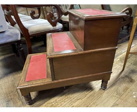 A mahogany step commode 