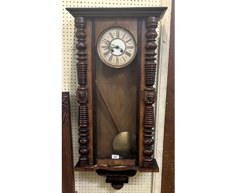 A Vienna regulator wall clock, in a walnut case, 80 cm high 