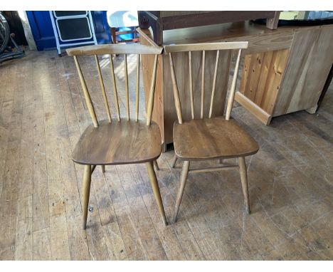 A Captain's elm chair, a set of four dining chairs, a set of four dining chairs, a trunk, and a table (13) 
