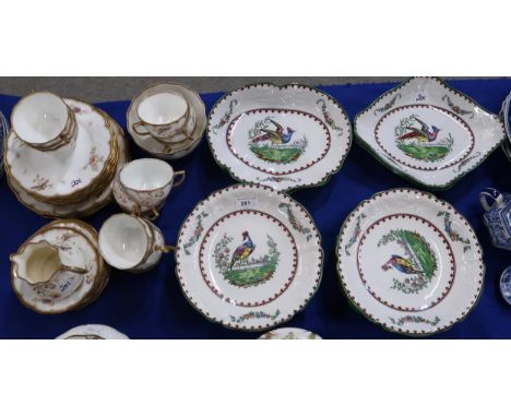 A Spode Vienna pattern dessert service together with a floral decorated tea set Condition Report:Available upon request