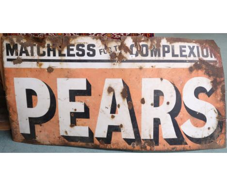 A 20th century "PEARS matchless for the complexion" enamel advertising sign 77cm high x 153cm wide Condition Report:Available