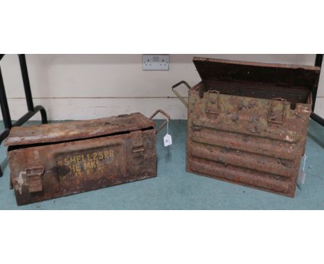 A lot of two assorted British ammunition crates (2) Condition Report:Available upon request