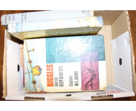 A box of Biggles books to include a First Edition 