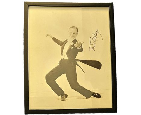 Fred Astaire signed 11x9 inch overall framed and mounted vintage sepia photo. Good Condition. All autographs come with a Cert
