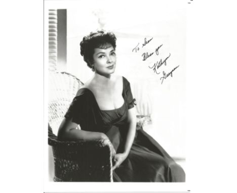Kathryn Grayson signed 10x8 inch vintage black and white photo dedicated. Good Condition. All autographs come with a Certific