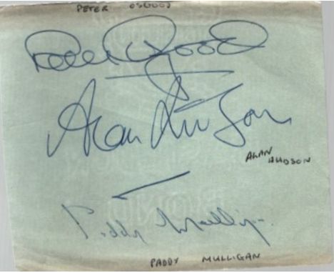 Chelsea Vintage Album Page Signed By Peter Osgood, Alan Hudson And Paddy Mulligan. Good Condition. All autographs come with a