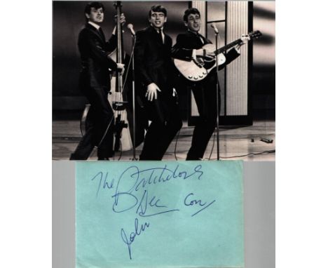 The Bachelors Signed Vintage Album Page With Photo. Good Condition. All autographs come with a Certificate of Authenticity. W