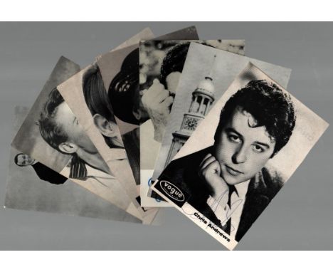 Music 7 Signed Vintage Promo Photos Inc. Chris Andrews, Freddy, Gilbert Becaud, Peggy March, Udo Jurgens, Peter Kraus And Mal