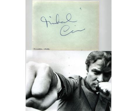 Michael Caine Actor Signed Vintage Album Page With Photo. Good Condition. All autographs come with a Certificate of Authentic