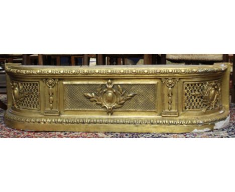 Unusual gilt wood planter fitted with a later zinc liner (possibly former wardrobe base), 155cm wide  