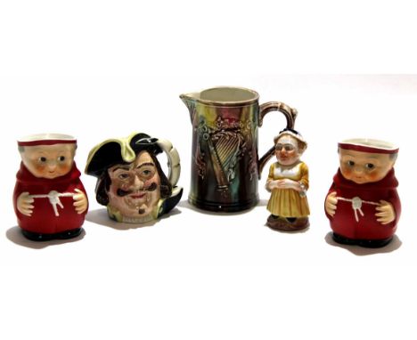 Collection of various Continental and English pottery including two Goebels figures, Royal Doulton character jug of Capt Henr