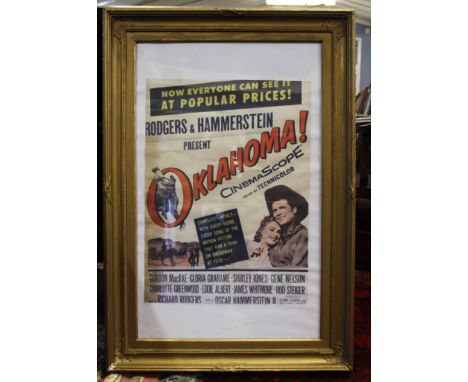 Vintage framed poster "Oklahoma" in a gilt frame 