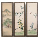 Three-panel screen