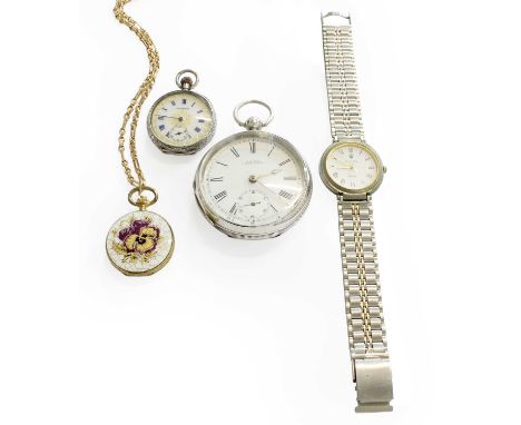 An 18 Carat Gold Wristwatch, dial bearing a later inscription Longines, case back stamped 18k 0.750, Eight Other Wristwatches