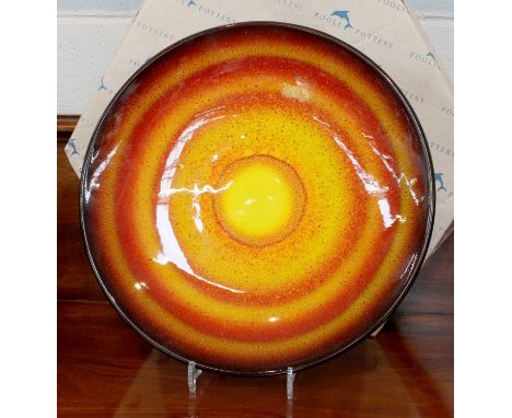 Poole Pottery Limited Edition ''Sun'' dish from ''The Sun and Moon Collection'' designed by Alan Clarke, 528/1000, 40cm diame