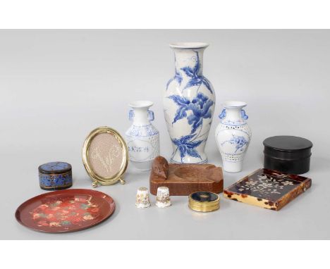 A Robert Mouseman Thompson Yorkshire Oak Ashtray; together with A Small Quantity of Miscellaneous Items, including Chinese va