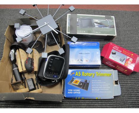 8" Personal LCD Television, Rotary trimmer, parking sensor, Omron blood pressure measure, etc:- One Box