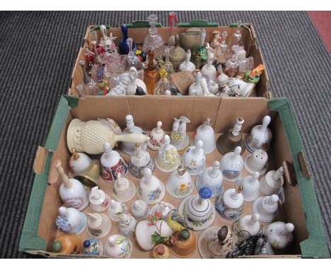 A Large Quantity of Bells, many glass and ceramic:- Two Boxes.