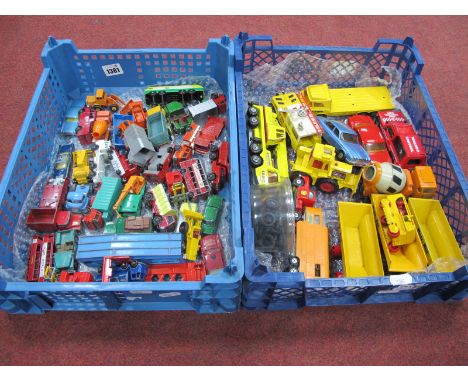 Matchbox Superkings, Construction, Transporter, Jaguar V.J12 K.88, Bedford T.M Matchbox series king size No 5 Caterpillar and