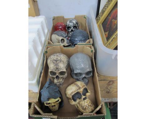 Model Human Skulls - including Nemesis Now, Design Clinic Cornwall, 2004 Bergamot:- Two Boxes.