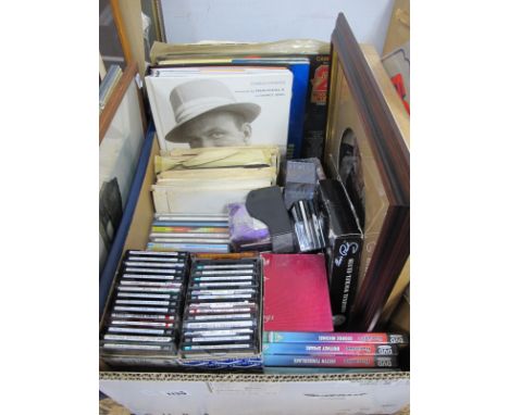 Frank Sinatra Plaque, records, books, Wackel-Elvis figure, etc:- One Box.