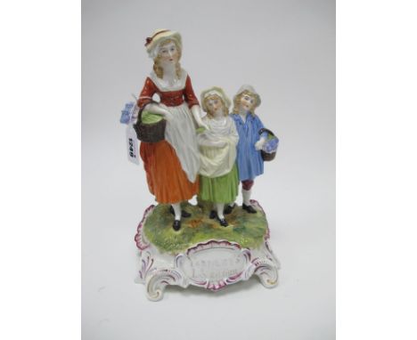 Yardley's Old English Lavender Dresden Figure Group, 31cm high.