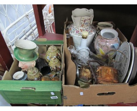 A Japanese Coffee Set, Keele St cottage ware, plates, Woods vase, barometer, etc:- Two Boxes.