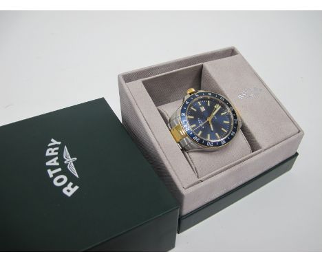 A Rotary GMT Gents Quartz Chronograph Wristwatch, in box.