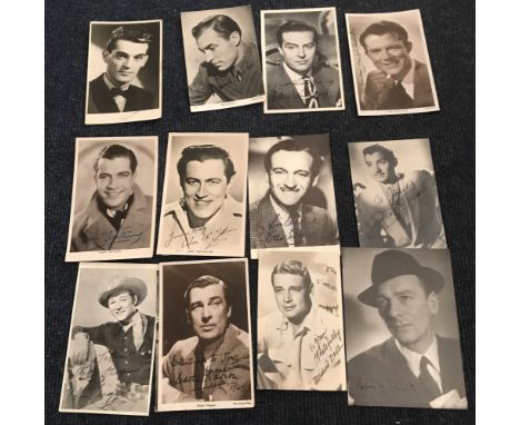 Vintage signed TV Film photo collection. Twelve 6 x 4 inch b/w photos including David Niven, Lon MacAlister, Ray Milland, Joh