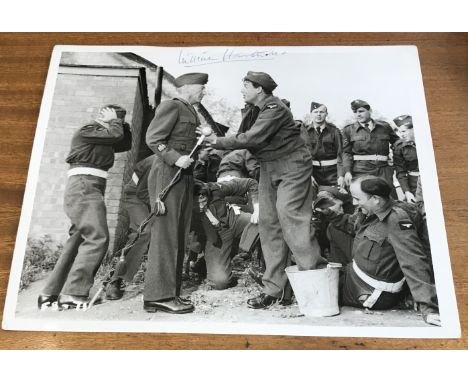 William Hartnell signed vintage 10 x 8 inch b/w photo in Army uniform. Rare the first Dr Who. Condition 7/10