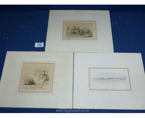 Three unframed R. Richardson watercolour landscapes, all dated 1893.