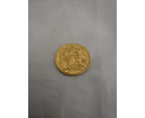 A 1901 Queen Victoria gold sovereign