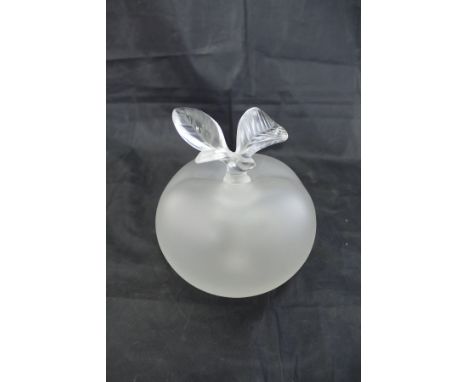 A Lalique "Grande Pomme" perfume bottle, with leaf stopper CONDITION REPORTS Item is in overall good condition with general w