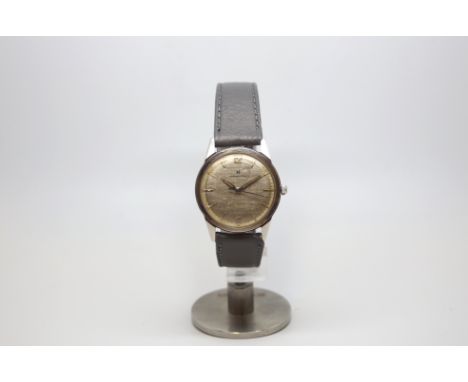 Vintage Hamilton wristwatch, circular silvered two tone dial, baton and Arabic hour markers, 32mm case with heavy bezel, Hami