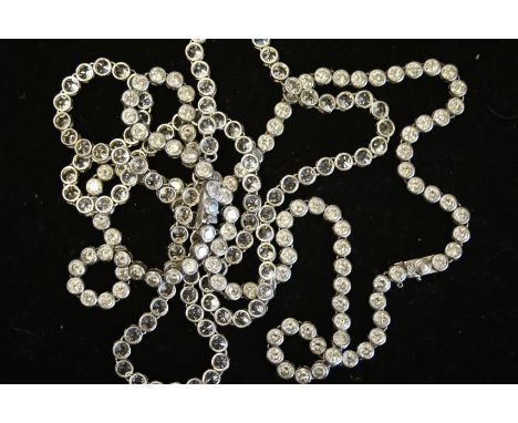 A pair of large CZ set silver chains