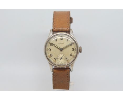 Gentlemen's Military Grana ATP watch, circa 1940s, cream dial with Arabic numerals and luminous hands, sweeping second hand, 