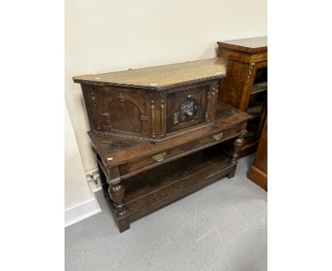 VICTORIAN OAK BUFFET. 43X15X38 HIGH