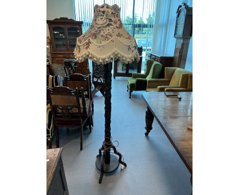 ORIENTIAL CARVED STANDARD LAMP
