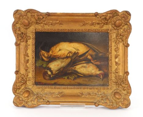 Coste, 19th Century school, oil on panel depicting dead game, signed and dated 1848, 15cm x 20cm