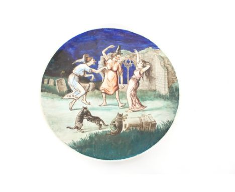 A Worcester Royal Porcelain Works charger, decorated "The Witches Frolic" from the Ingoldsby Legends, 40cm dia.