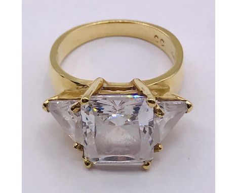 A CC Cocktail ring on a 14 ct yellow gold setting (Total Weight 7.1g)