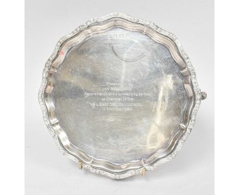 An Elizabeth II Silver Waiter, by Charles S. Green and Co., Birmingham, 1974, shaped circular and with Celtic style border on