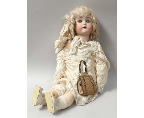 Simon &amp; Halbig/Kammer &amp; Reinhardt Bisque Socket Head Doll, impressed '66', with sleeping blue eyes, open mouth, origi