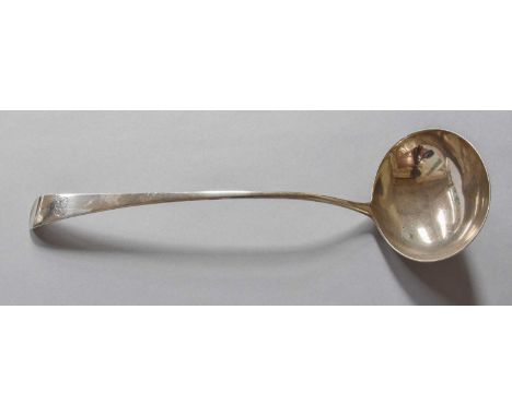 A George III Silver Soup-Ladle, by Christopher and Thomas Wilkes Barker, London, 1801, Old English pattern, with oval bowl, l