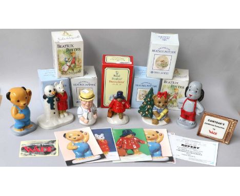 Fourteen Collectable Ceramic Figures, seven boxed, including Beatrix potter, Bunnykins, Wade etc